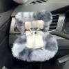 Labubu Car Seat Fluffy Grey