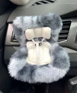 Labubu Car Seat Fluffy Grey