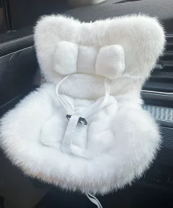 Labubu Car Seat Fluffy White