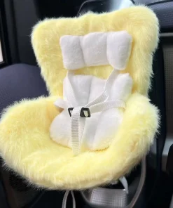 Labubu Car Seat Fluffy Yellow
