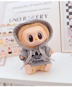 Labubu Adidas hoodie grey