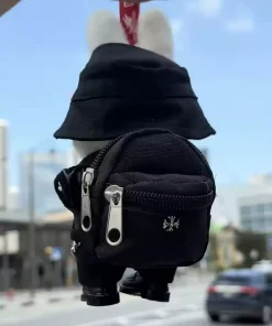 Chrome Hearts Labubu outfit with backpack