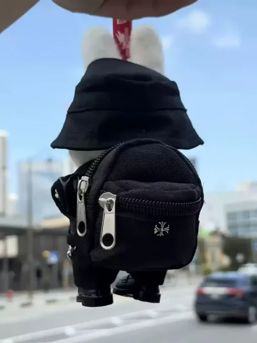 Chrome Hearts Labubu outfit with backpack